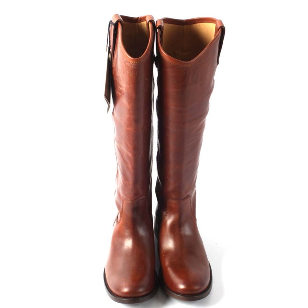 Frye Melissa Button Cognac Leather Boots